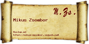 Mikus Zsombor névjegykártya